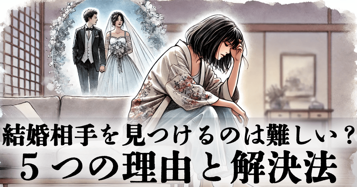 結婚相手を見つけるのは難しい？5つの理由と解決法